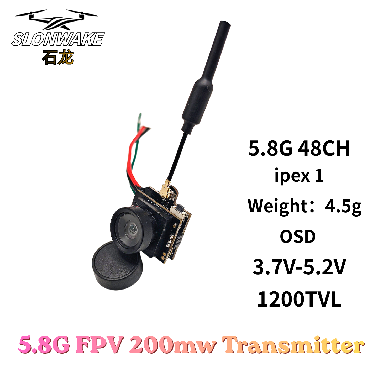 Slonwake 5.8G 48CH 200mW FPV D - Drone Frame avaliação e preço