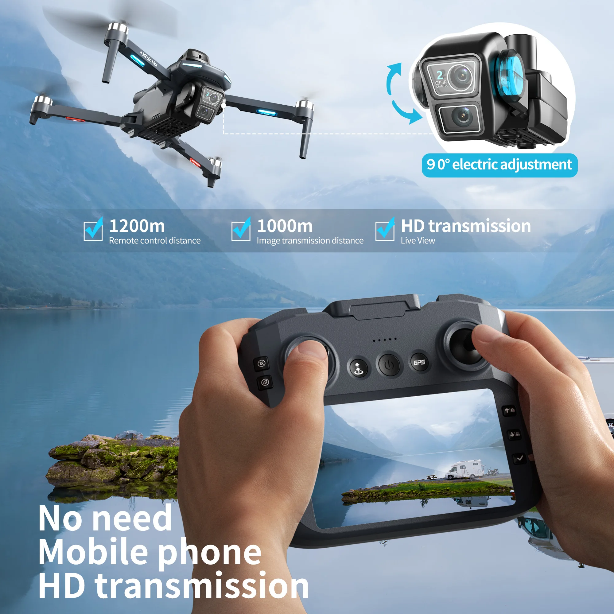 Drone Original XT606 MAX GPS H - Drone Gps Mount avaliação e preço